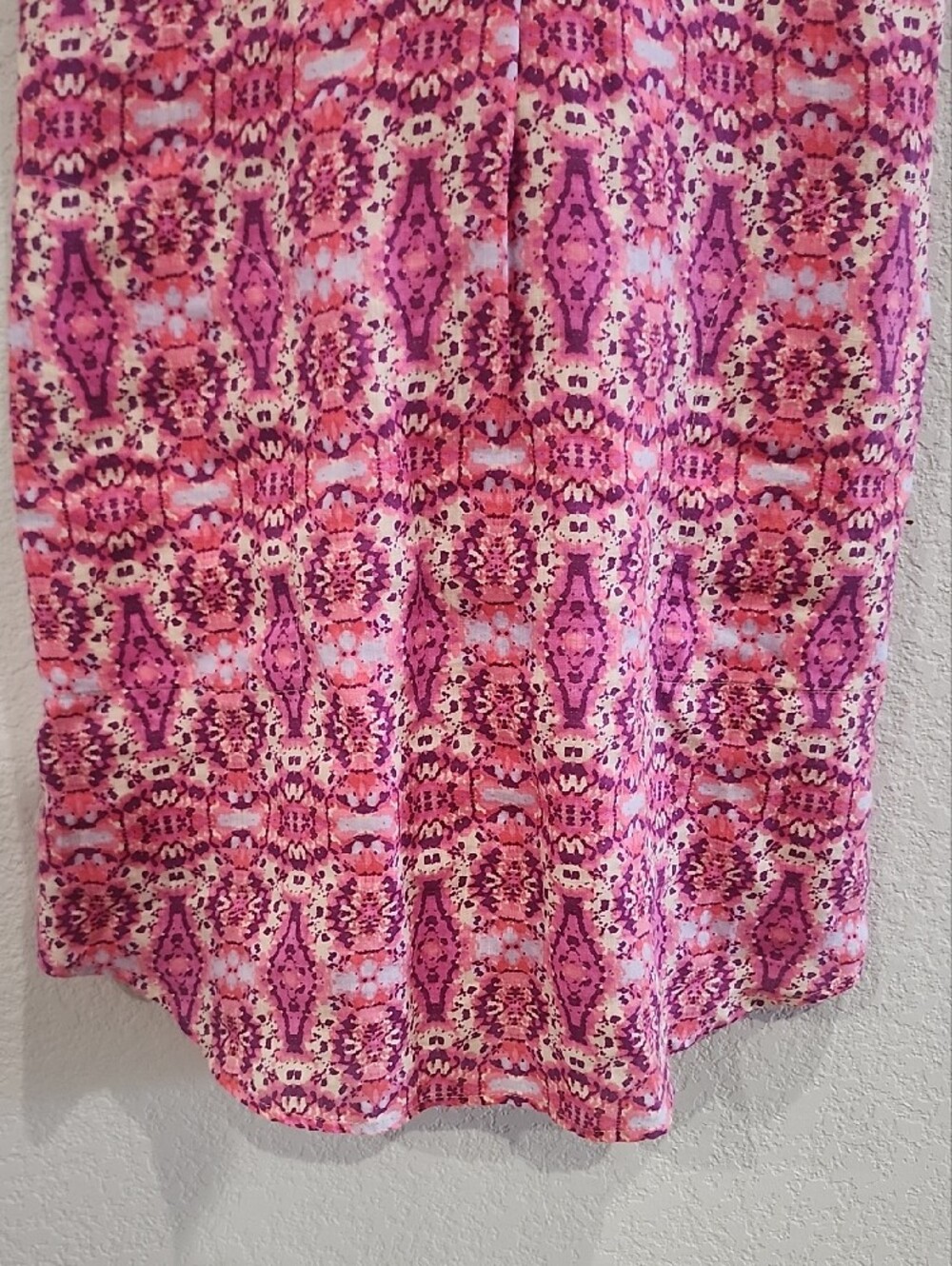 Cynthia Rowley Pink Geometric Sleeveless Shift 100% Linen Designer Colorful Dres - Picture 5 of 9